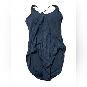 Senita Athletics Navy Blue One-Piece Swimsuit